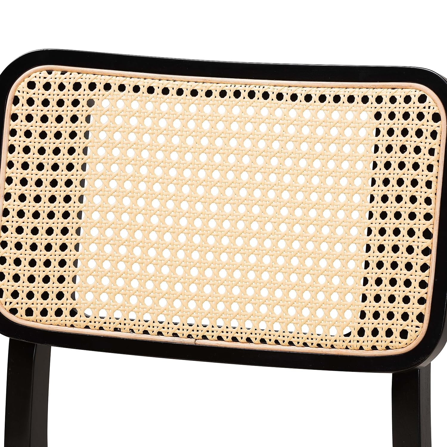 Baxton Studio Dannon Mid-Century Fabric Dining Chair, Cream/Black/Light Brown, 2/Set (234-2P-13296-HT)