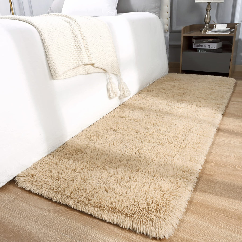 Detum Beige Rug 2X6 Runner Rug For Hallyway Entryway Kitchen Fluffy Area Rugs Light Beige Bedroom Rug Soft Kids Room Rugs Furry