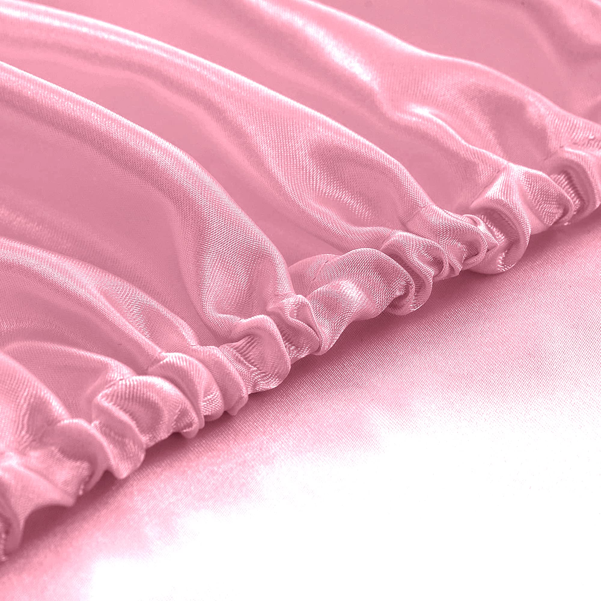 Homiest Pink Satin Fitted Sheet King Size Fitted Bed Sheet, Deep Pocket Fitted Sheet Only, Luxury & Ultra Soft Bedding Fitted Sheet Single Bottom Bed Sheets Sold Separately
