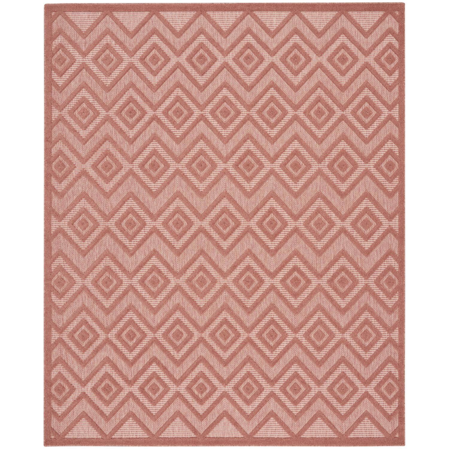 Nourison Versatile Indoor/Outdoor Coral/Orange 7' X 10' Area Rug, Easy Cleaning, Non Shedding, Bed Room, Living Room, Dining Room, Deck, Backyard, Patio, High Traffic Area (7X10)