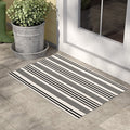 Black and White Striped Outdoor Rug, 2 x3  Cotton Modern Hand-Woven Reversible Front Porch Rug Door Mat Welcome Layered Doorma