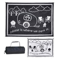 Stylish Camping Ming'S Mark Rh8111 Reversible Rv Home Mat - 8' X 11', Black/White