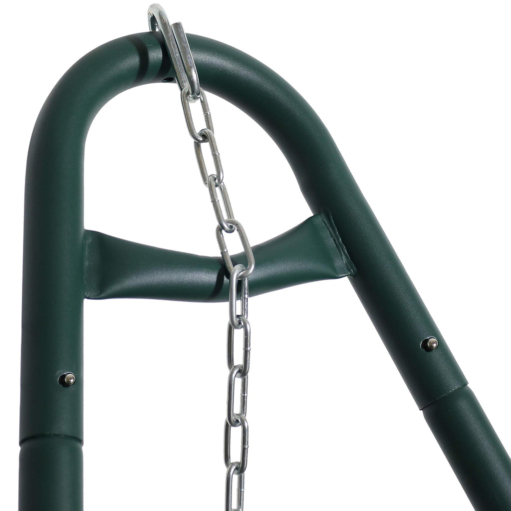 Sunnydaze 550-Pound Capacity Universal Multi-Use Heavy-Duty Steel Hammock Stand - 2-Person - Fits Hammocks 9 To 14 Feet Long - Green