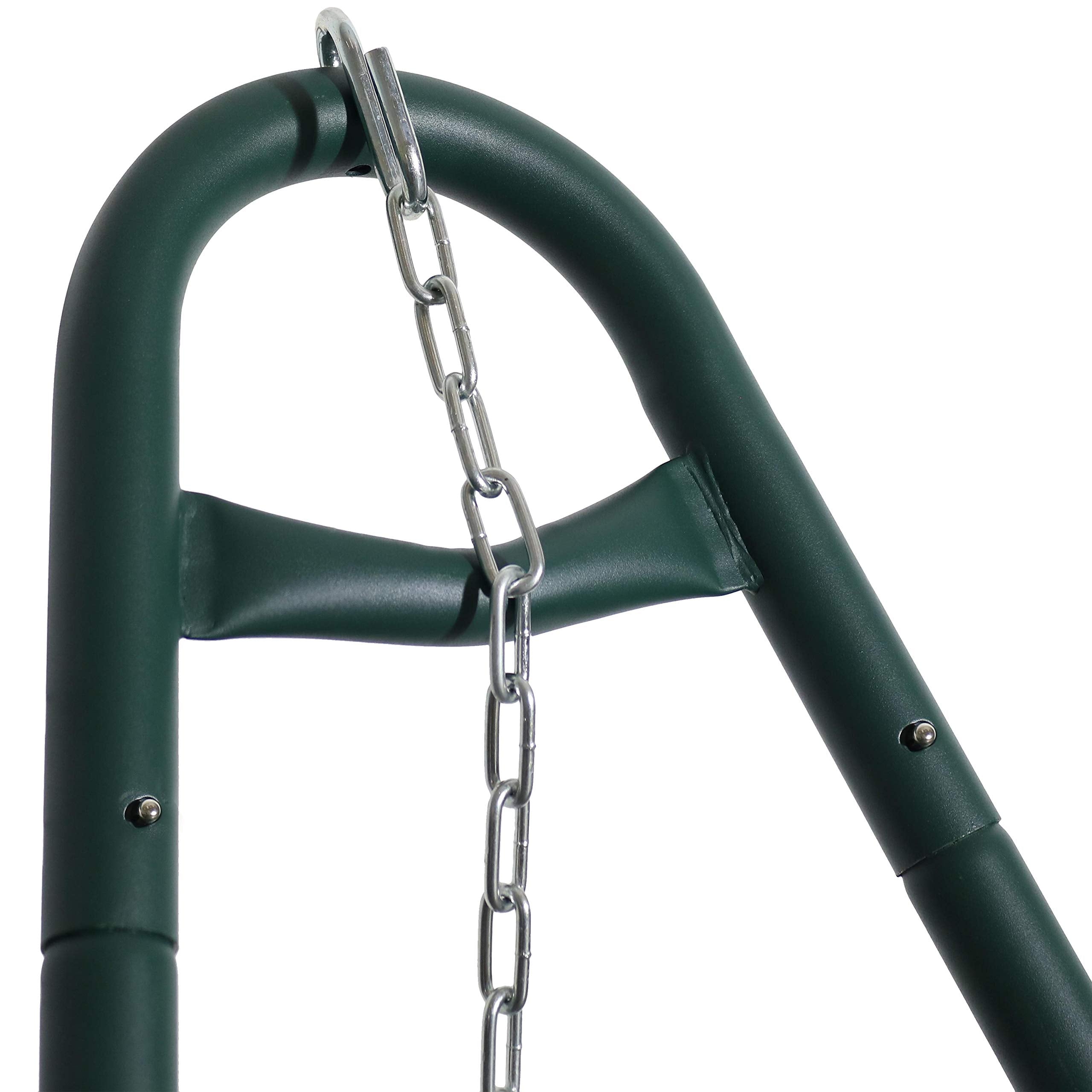 Sunnydaze 550-Pound Capacity Universal Multi-Use Heavy-Duty Steel Hammock Stand - 2-Person - Fits Hammocks 9 To 14 Feet Long - Green