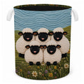 Billaion Wildflower Floral Sheep Laundry Basket, Farmhouse Farm Animal Lamb Laundry Hamper Waterproof Collapsible Clothes Storag