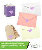 Royal Green 19Mm Heart Shape Pastel Purple Cute Valentine'S Sticker Crafting Seals Decorative Label 400 Pack