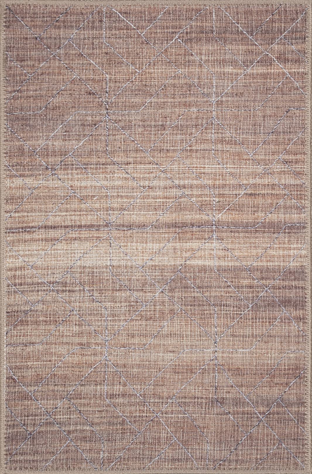 Gln Rugs Stain Resistant Machine Washable Area Rug - Vintage Persian Boho Distressed Aesthetic - Non-Slip Backing - Indoor Floor
