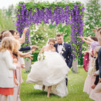 Findosom Wisteria Artificial Flowers Garland, 5Pcs Total 36Ft Purple Wisteria Hanging Flowers, Flower Garland Decorations For Ho