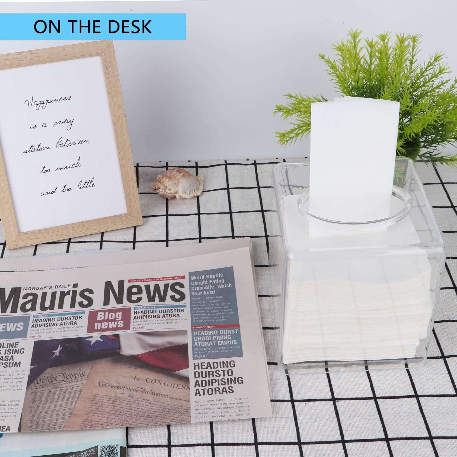 Dedoot Facial Tissue Dispenser Box Cover, Rectangle Acrylic Tissue Box 5.5X5.7 Inches Clear Acrylic Tissue Box For Bathroom Coun