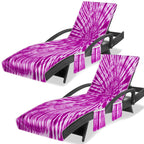 Ruikyhom Lounge Chair Towel Cover, Tie Dye Style Chaise Lounge Cover(Pack Of 2), Beach Chair Covers With Pockets For Pool Sunbat
