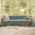 Vclife Boho Couch Cover Green Cream White Herringbone Sofa Cover Non Slip Chenille Couch Cover For 2 Cushion Couch Sofa Pet Frie