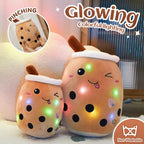 Athoinsu Light Up Chocolate Milk Tea Plush Pillow,10'Kawaii Bubble Stuffed Animal Toy With Led Lights,Birthday Christmas Holida