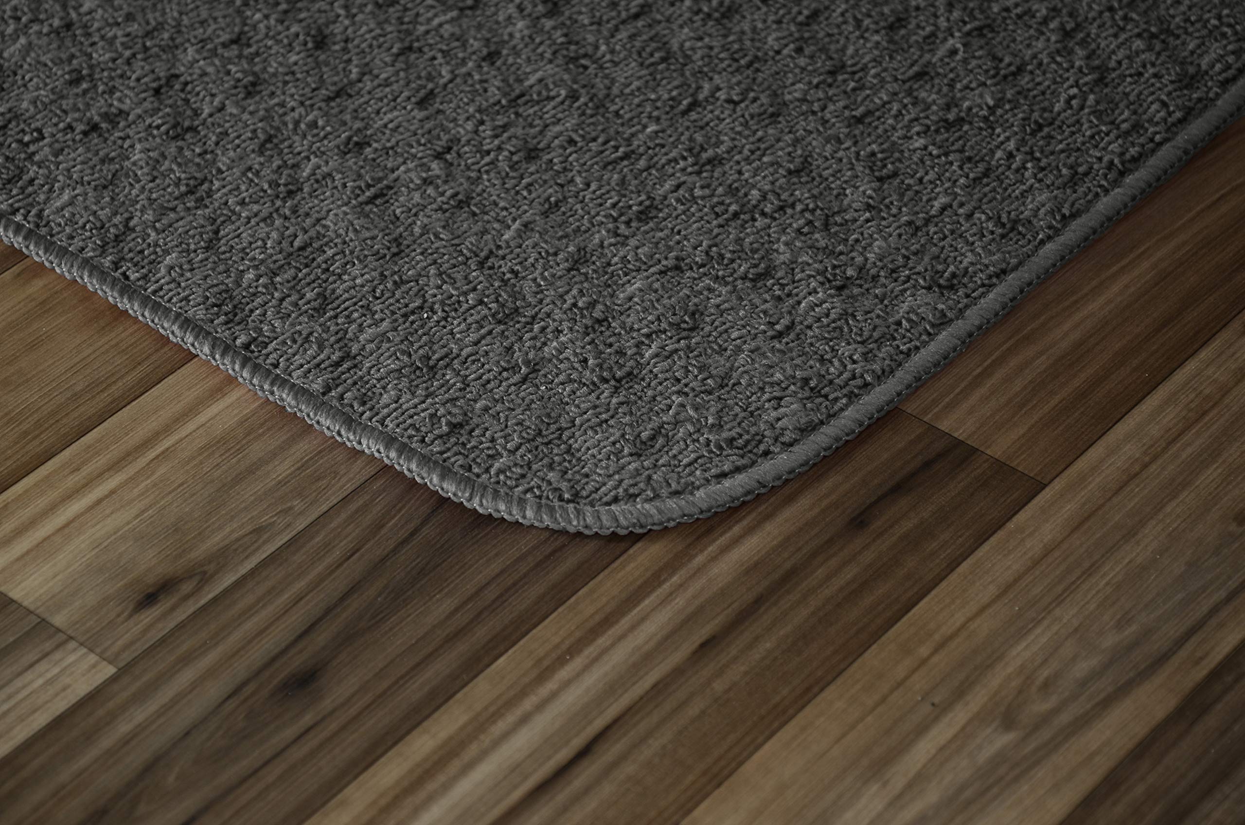 Garland Rug Town Square Cinder Gray 2 Piece Sliced Stain Resistant Indoor Accent Rug Set (18''X28'', 18''X28'')