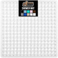 GORILLA GRIP Patented Square Shower Stall Mat, Small Bathtub Floor Mats for Stand Up Showers with Suction Cups and Drainage Hole