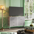 Wlive Dresser For Bedroom With 5 Drawers, Wide Bedroom Dresser With Drawer Organizers, Chest Of Drawers, Fabric Dresser For Living Room, Closet, Hallway, Light Grey