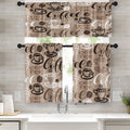 Tayney Coffee Kitchen Curtains Brown Window Curtains Valance And Tier Set, Farmhouse Rod Pocket Short Tier Curtain, Retro Vintag