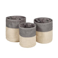 HoneyCanDo Set of 3 Flexible Laundry Baskets with Handles, Gray/Natural HMP09574 Natural, 30 lbs