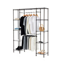Amazon Basics Expandable Metal Hanging Closet Organizer and Storage Rack Wardrobe with Shelves, 57-80L x 14W x 72H, Bronze