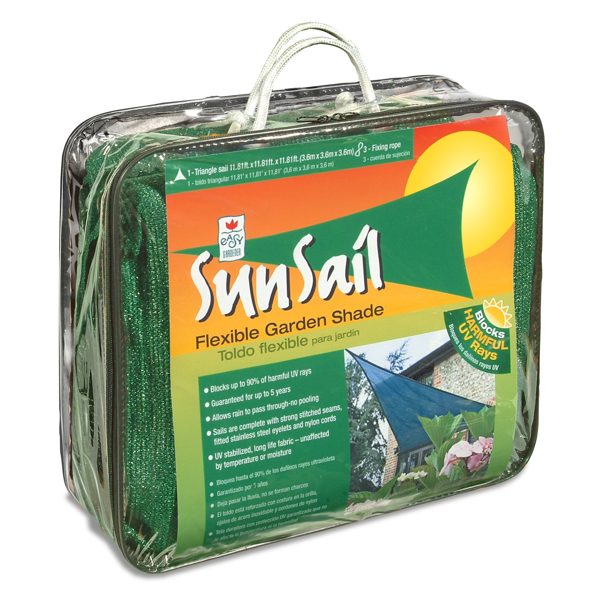 Easy Gardener 10909H, Fabric Shade, Sun Sail Shade Accessory, Green