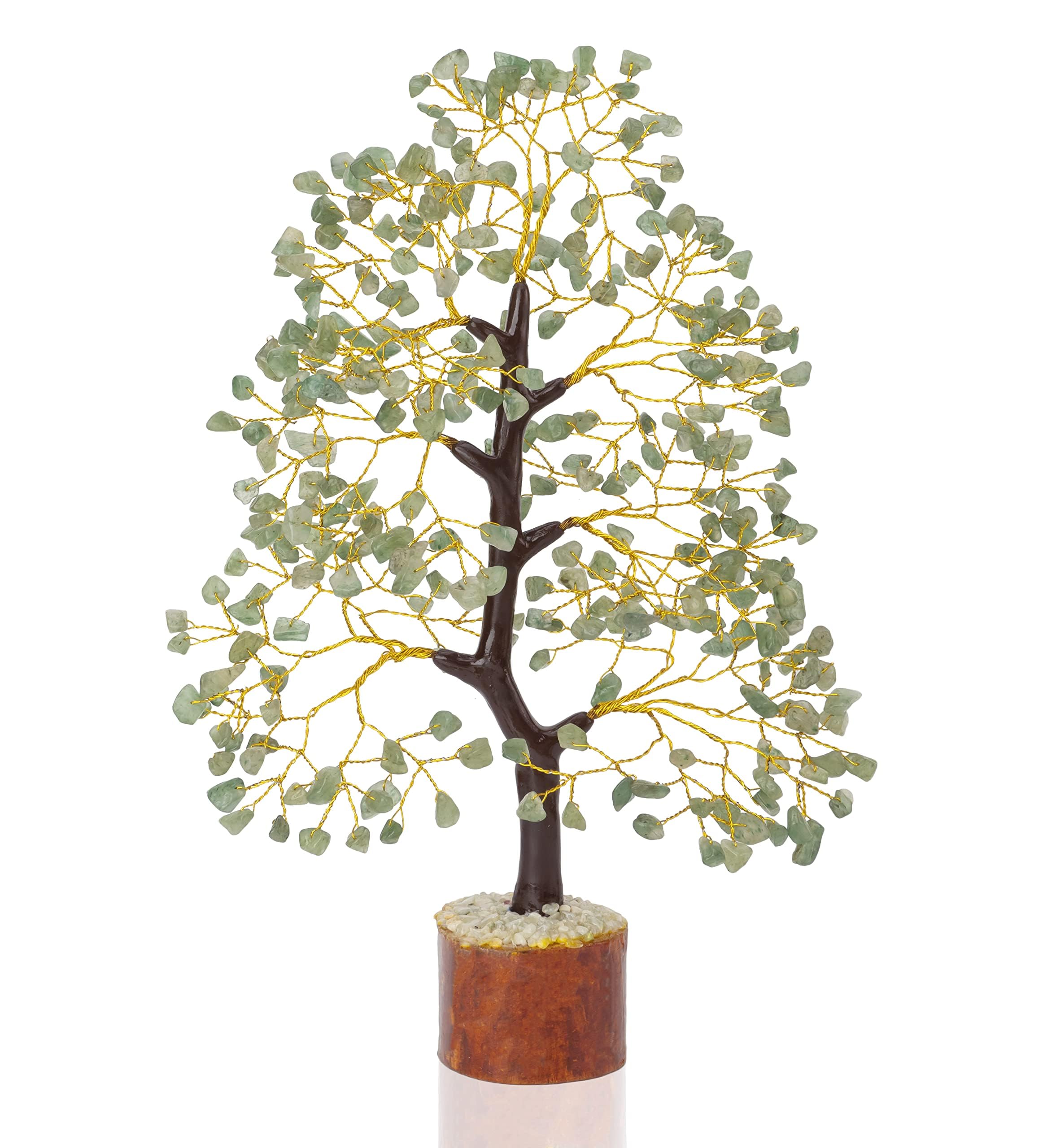 Green Jade Chakra Tree of Life Crystal Tree for Positive Energy, Feng Shui Home Decor - Handmade Gemstone Tree, Money Tree Bonsa