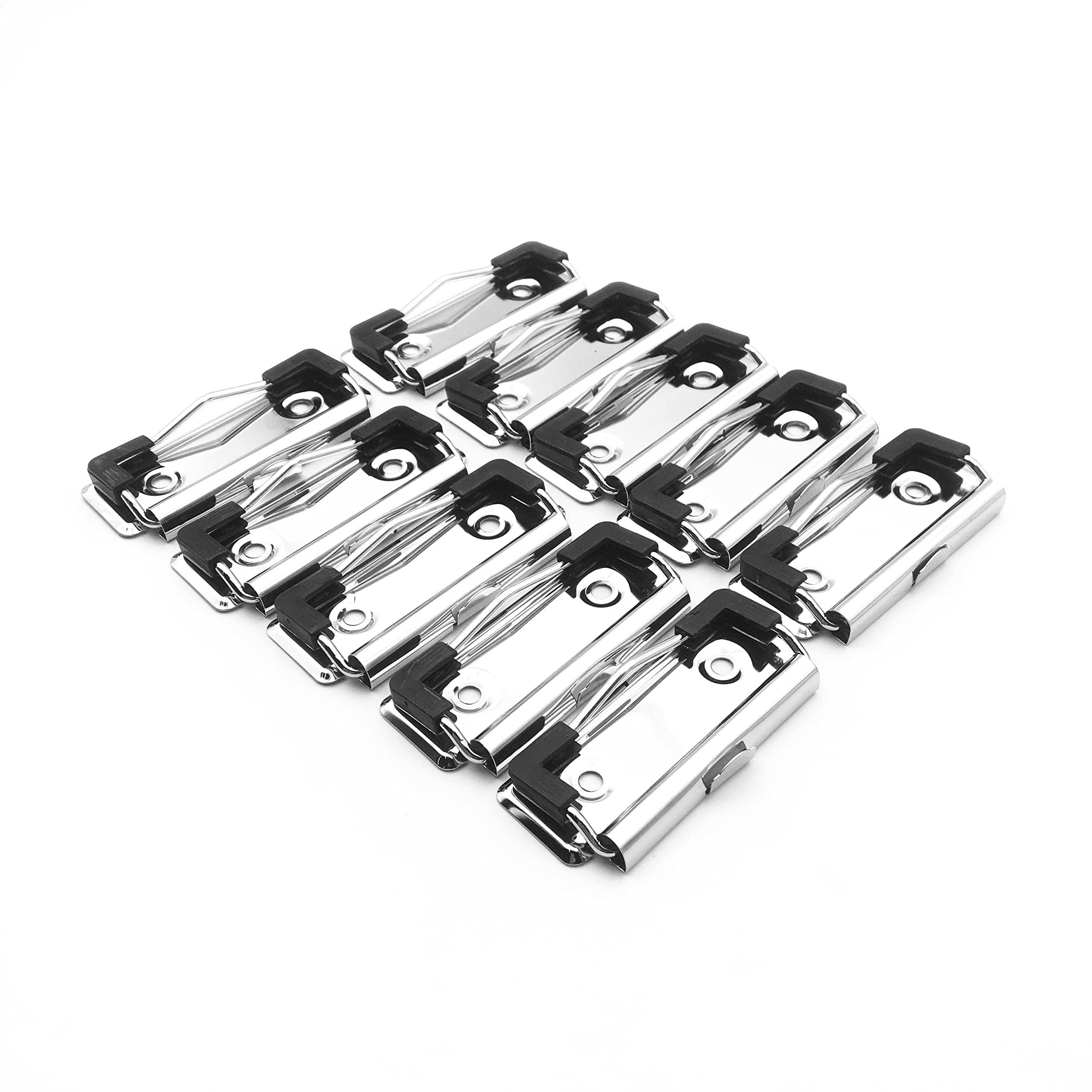Shuokecrafts 10 Pack Clipboard Clips 2.76' Mountable Metal Clipboards Hardware With Rubber Grip And Hanging Hole