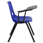 Flash Furniture Hercules Blue Ergonomic Shell Chair With Right Handed Flip-Up Tablet Arm