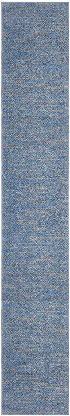 Nourison Essentials Solid Indoor/Outdoor Blue/Grey 2'2' X 20 Area Rug, Easy Cleaning, Non Shedding, Bed Room, Living Room, Dining Room, Deck, Patio, Backyard (2X20)