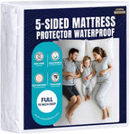 Utopia Bedding Waterproof 5-Sided Mattress Protector Full Size, Premium Breathable Mattress Cover, Fitted Style With Stretchable