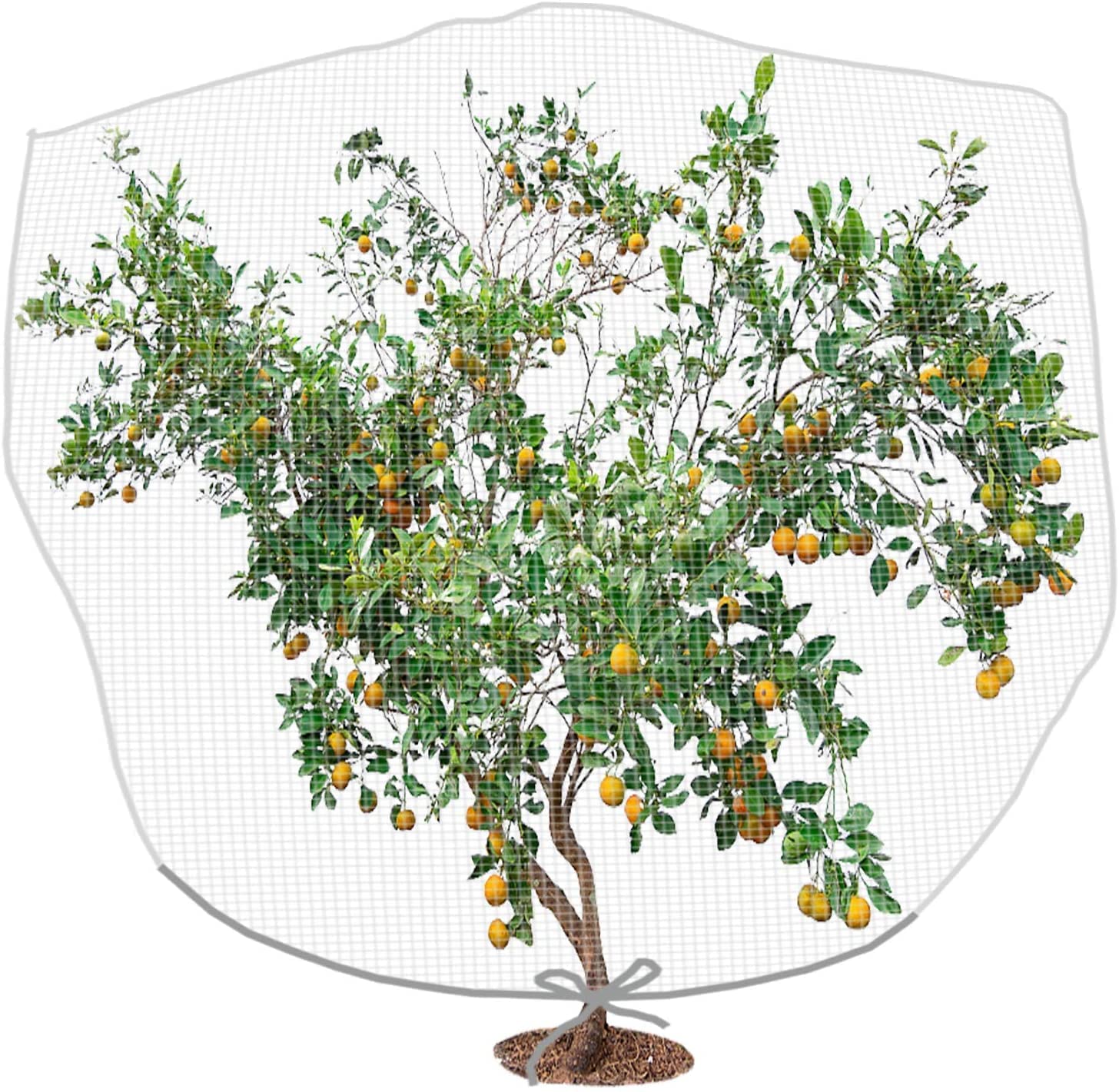 Purple Star 1N 6X7 Feet Insect Bird Barrier Netting Mesh With Drawstring-Garden Bug Netting Plant Cover For Protect Plant Fruits