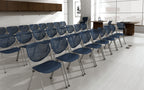 Kfi Seating Kool Series Polypropylene Stack Chair With Perforated Back, Navy Finish