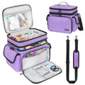 LEFORZ Sewing Supplies Organizer Storage Bag,Double-Layer Protable Travel Sewing Basket for Sew Accessories & Tools,Purple(Bag O