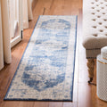 SAFAVIEH Brentwood Collection 2 x 10 Ivory / Navy BNT865A Medallion Distressed Non-Shedding Living Room Entryway Foyer Hallway