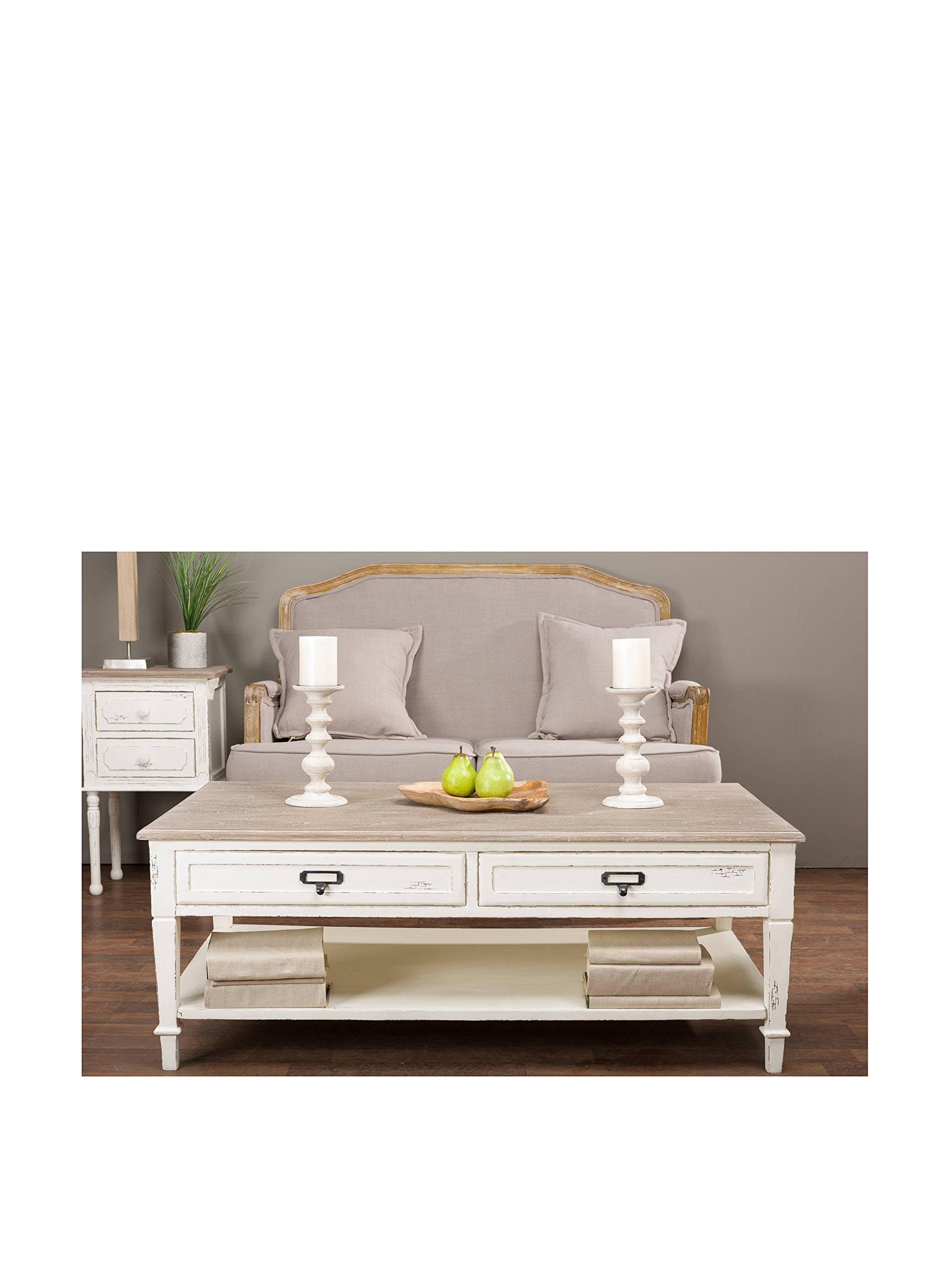Baxton Studio Dauphine Traditional French Accent Coffee Table, 18.1&quot; X 27.2&quot; X 47&quot;, White