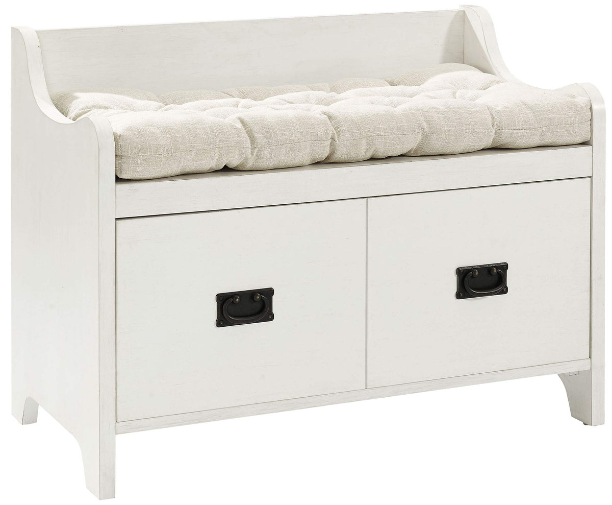 Crosley Furniture Cf6017-Wh Fremont Entryway Bench With Storage, Distressed White