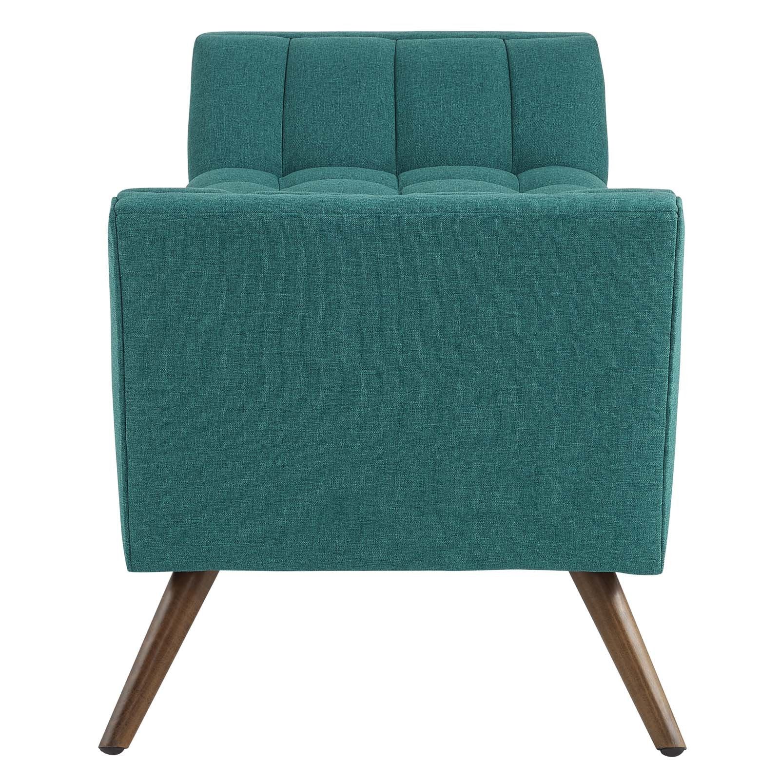 Modway Response Medium Upholstered Fabric Bench, Armchair, Teal