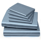 Horbaunal 6 Piece Satin Sheet Set Queen Size Luxury Silky & Soft Dusty Blue Satin Queen Bed Sheet Set With 16'' Deep Pocket, 1 F