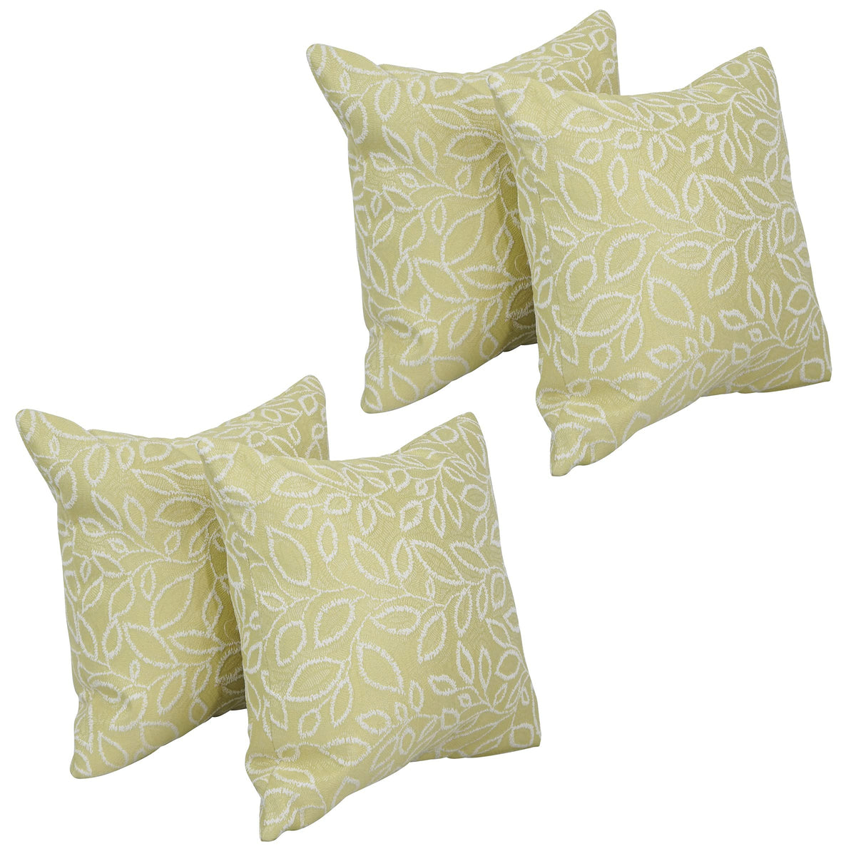 Blazing Needles Square Polyester Jacquard Throw Pillows, 17&quot;, Florian Pineap 4 Count