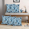 Home Colors.In Cotton Decorative Throw Pillow Case, Birds Paradise Spring Season Printed Cushion Covers Set Of 5 (18 X 18 Inch,