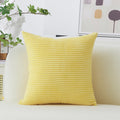 Home Brilliant Solid Striped Pillow Cover Yellow Square 20X20 Throw Pillow Cover Soft Boho Plush Pillow Case For Living Room Bed