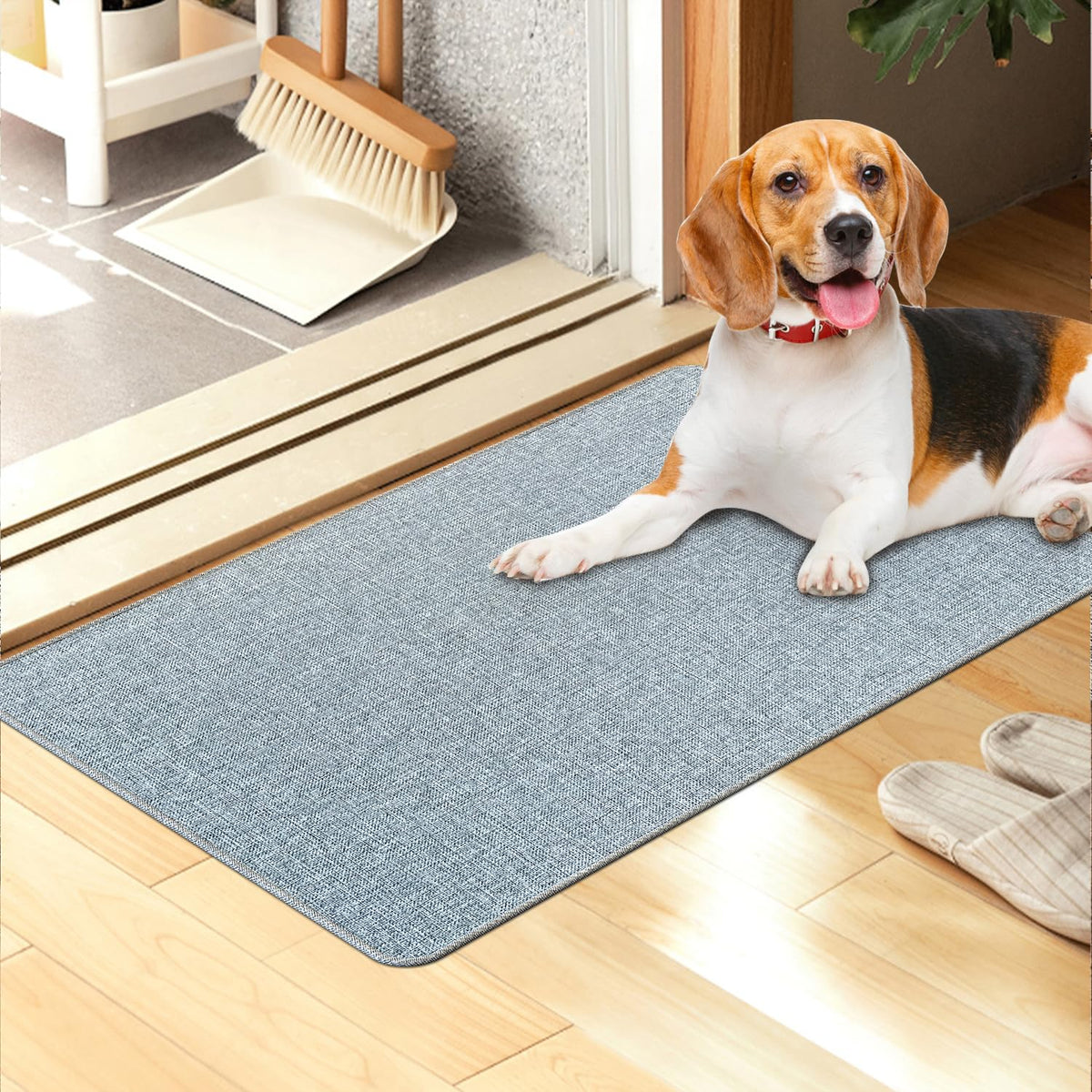 Yancorp Front Door Mat Ultra-Thin 1/10 Inch Entry Rug 20'X 32' Non-Slip Rubber Backing Indoor Doormat For For Entryways, Front