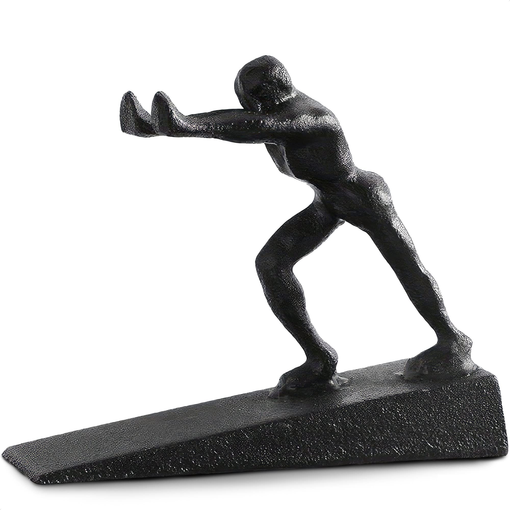 Iron Man Statue Heavy Duty Door Stopper - Decorative Door Stopper Cute Cast Iron Door Stopper Home Decor Black Door Stops With H