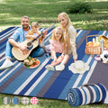 Picnic Blankets Outdoor Extra Large - 80''X80'' Waterproof Beach Blanket, Machine Washable 3-Layer Foldable Park Mat With Sandpr