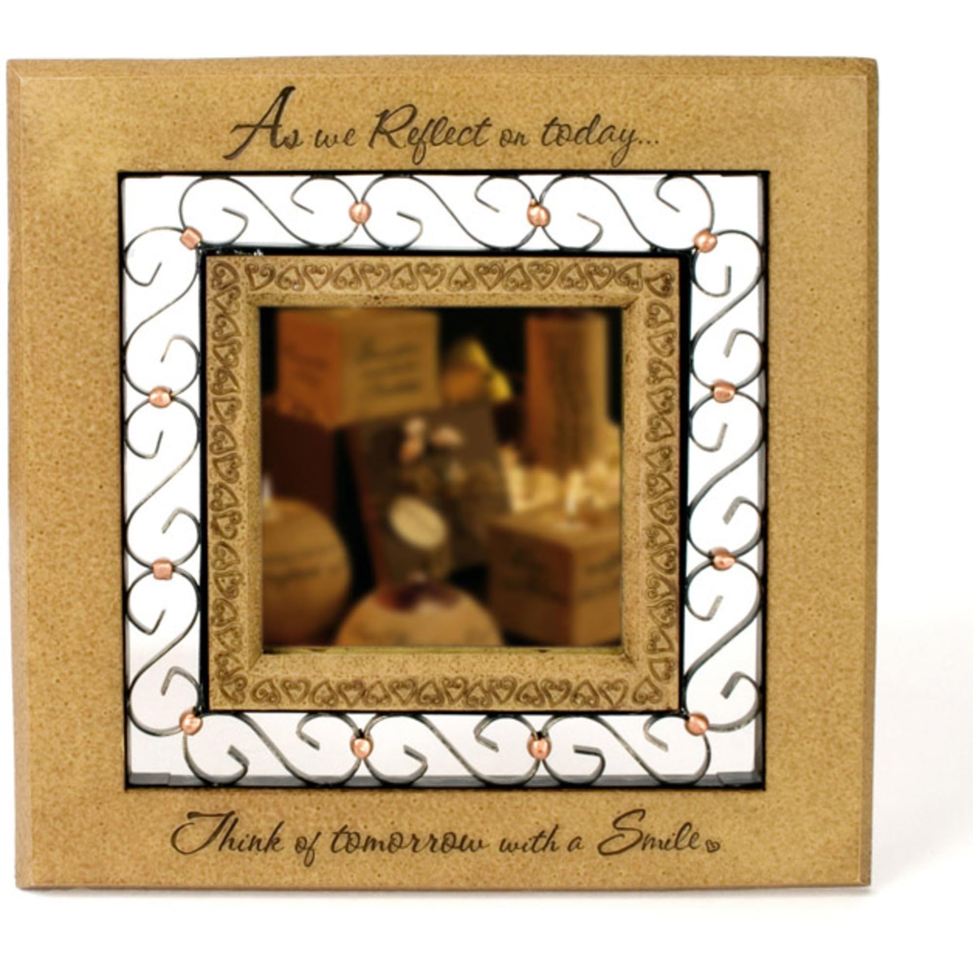 Pavilion Gift Company Smile-10 Mirror, 10, Brown, Black