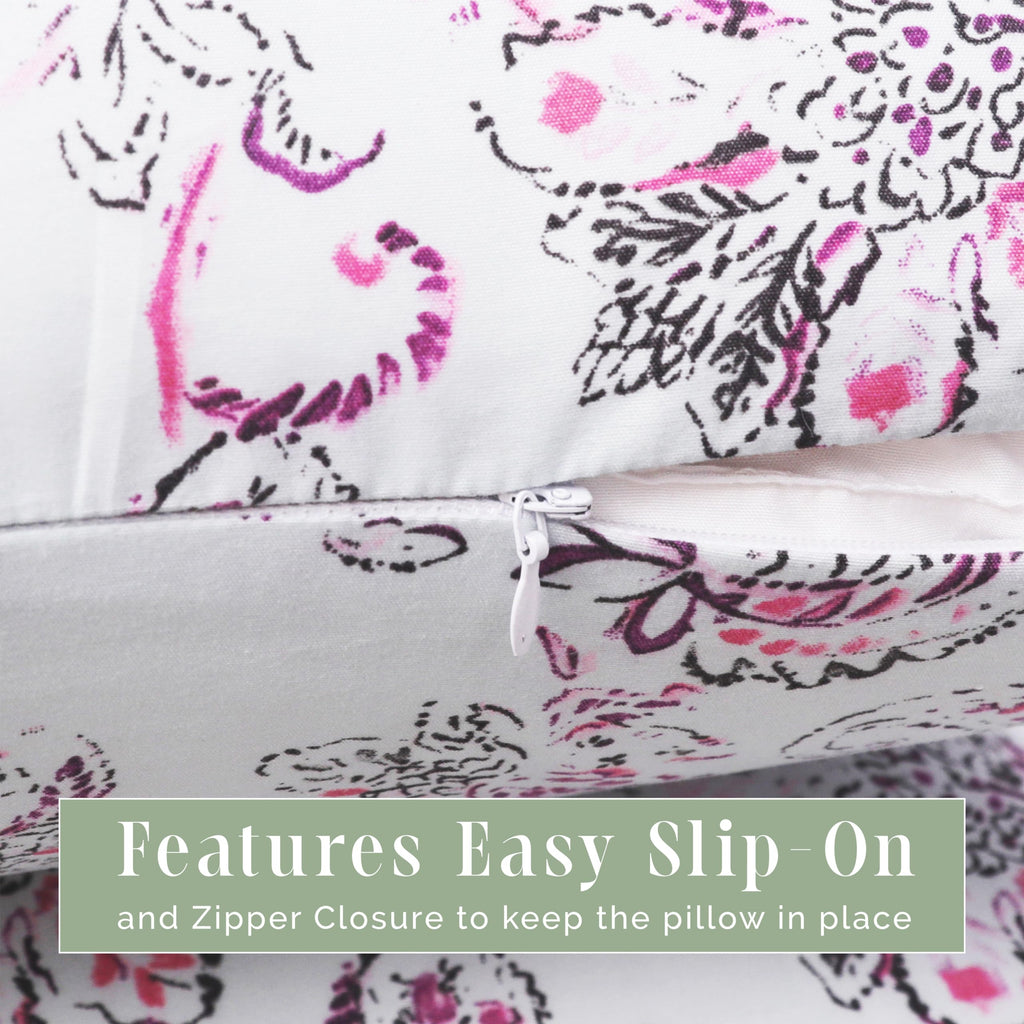Elegant Comfort Ultra Soft 1-Piece Set Floral Print Pillowcases - 1500 Premium Hotel Quality Microfiber, Soft And Smooth Hidden Zipper Closure 1-Piece Pillow Covers - Body Pillowcase, Paisley Purple