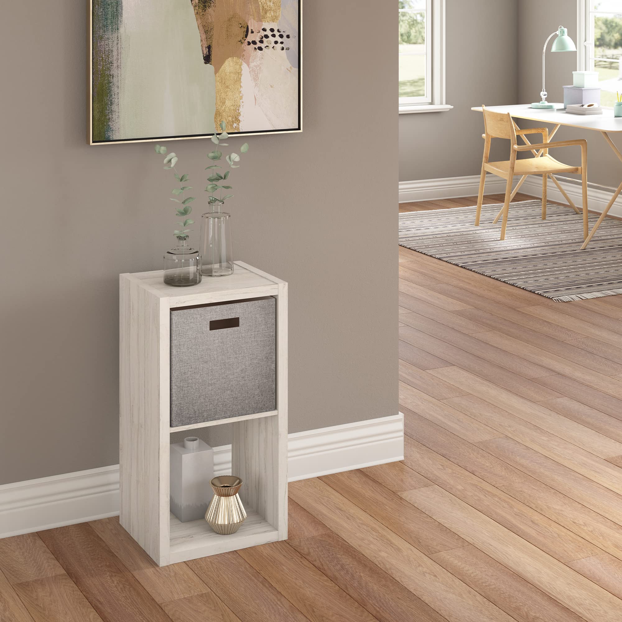 Closetmaid 4536 Decorative Open Back 2-Cube Storage Organizer, Bleached Walnut