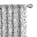 Ambesonne Black and White Window Curtains Pack of 2, Vintage Swirls Pattern with Monochrome Ornamental Old-Fashioned Design, Lig