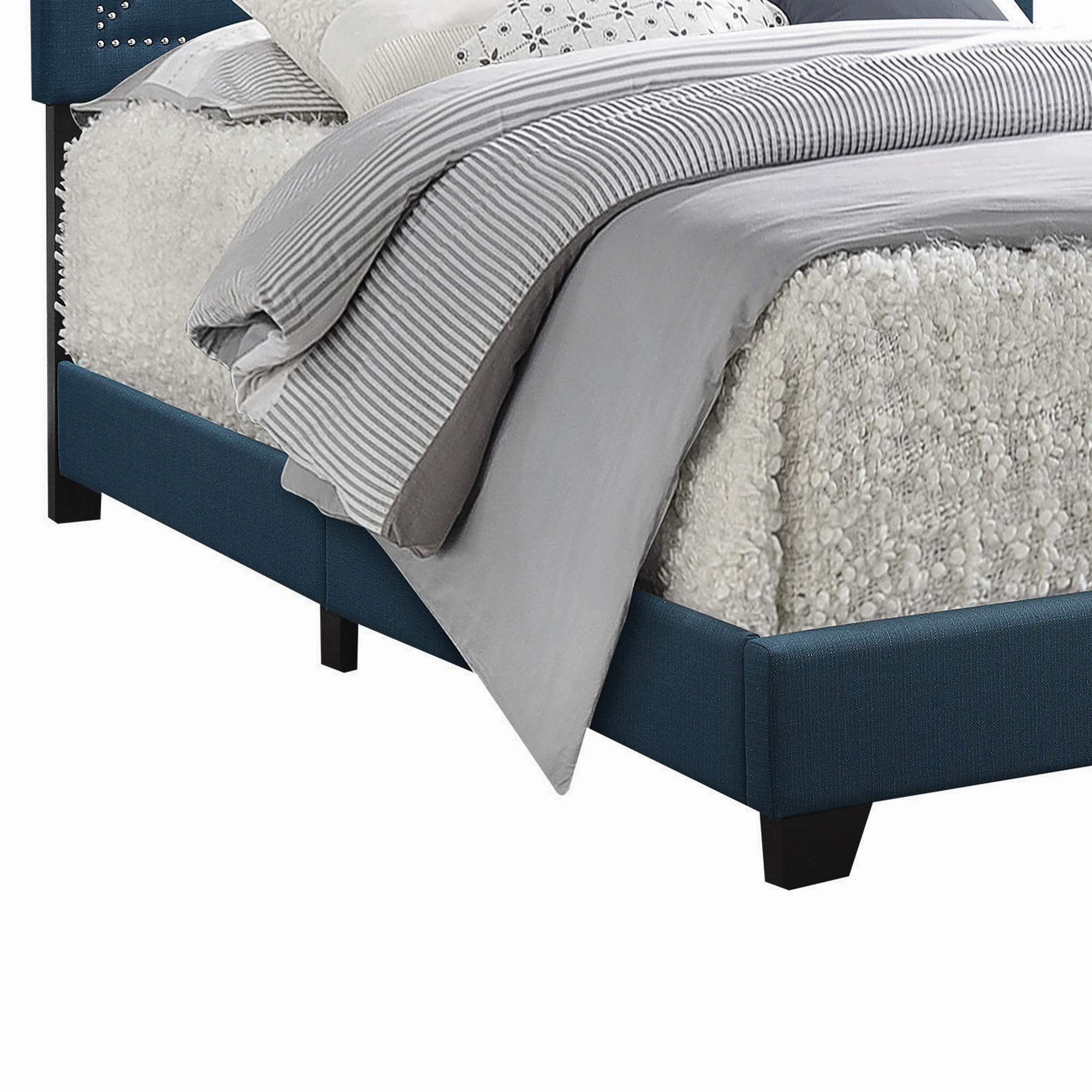 Acme Ishiko Queen Bed in Dark Teal Fabric