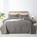 Wuruibo Grey Twin Quilt Bedding Set, 2 Pieces Lightweight Bedspreads With Pillow Shams, Microfiber Modern Thin Coverlet, Summer