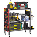 Ultrawall Power Tool Organizer Cart, 4-Tier Rolling Tool Storage Stand with Wheels, Garage Floor Tool Holder with Side Storage P