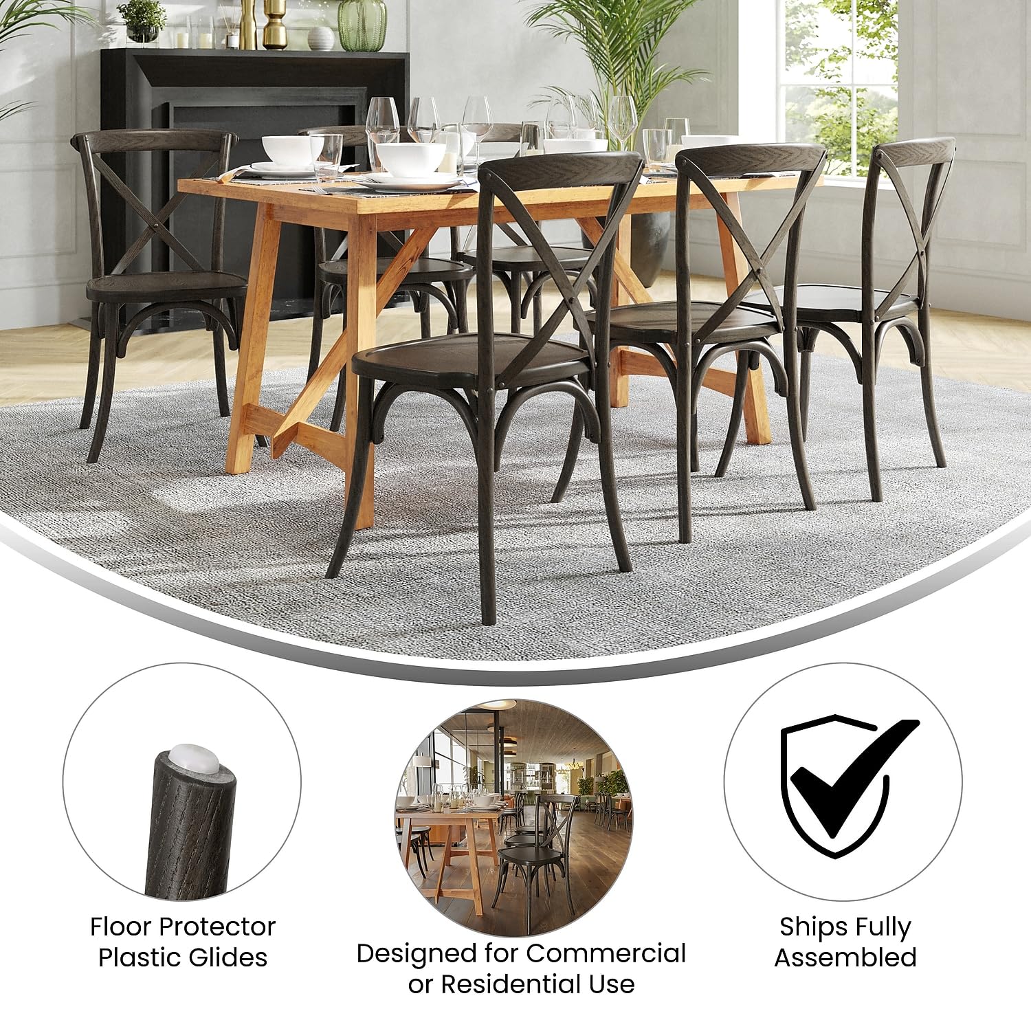 Flash Furniture HERCULES Series Early American Cross Back Chair